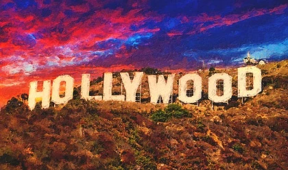 Hollywood sign overlooking Los Angeles